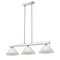 Z-Lite Cobalt Billiard, 3-Light, 14 In.W x 46 In.L x 8 In.H, Brushed Nickel/White Linen 152BN-AWL13 - alternate 1